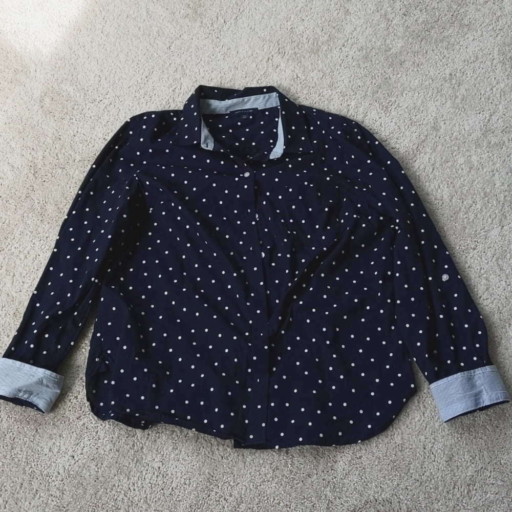 Tommy Hilfiger navy button down, Large